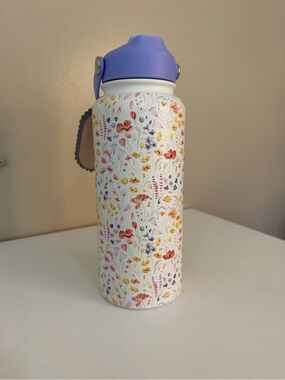 Aqua Lavender-Cap Floral Stainless Water Bottle